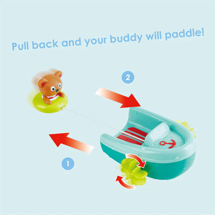 Teddy Bear Pull-Back Boat｜泰迪熊滑水迴力船