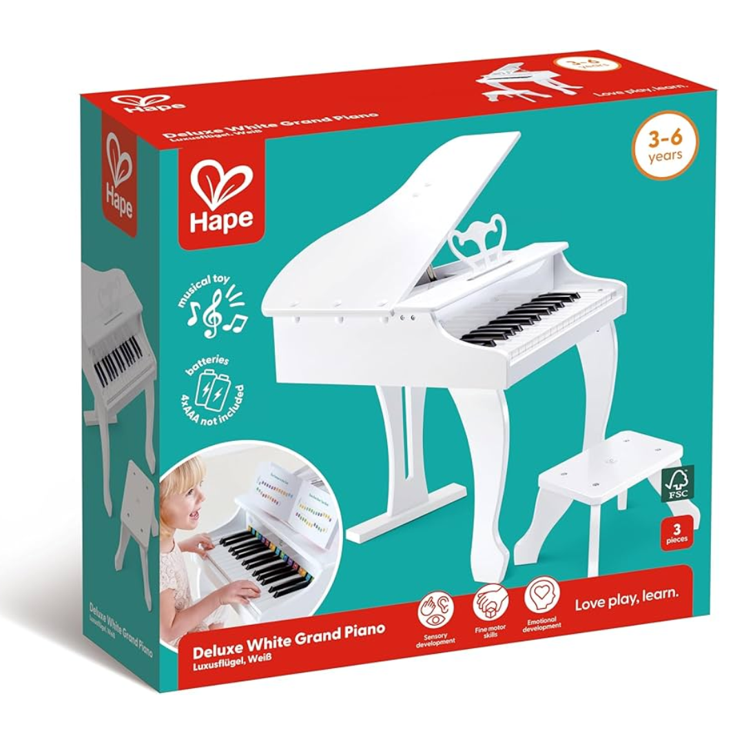 Deluxe Grand Piano｜白色兒童小型豪華三角鋼琴