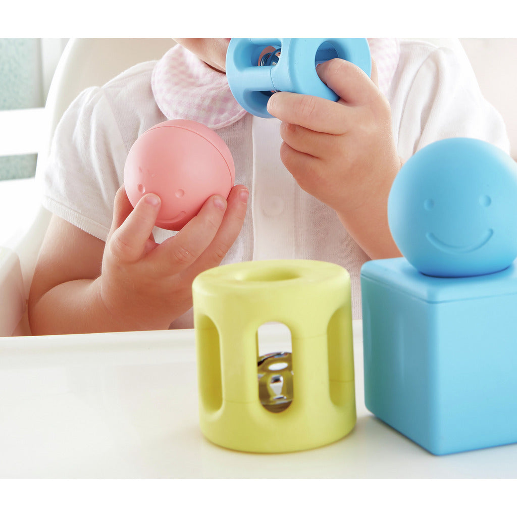 Trio Geometric Rice Toy｜幾何米製搖鈴三件組（米基材）