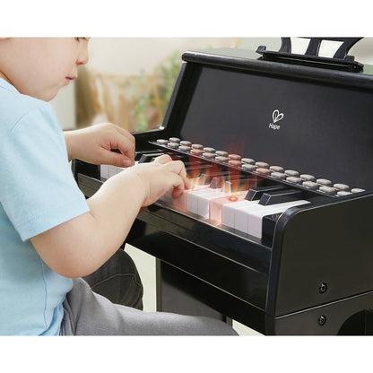 Learn with Lights Black Piano with Stool