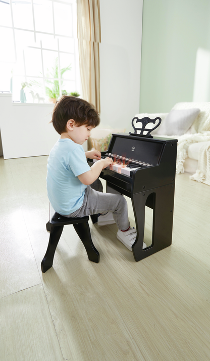 Learn with Lights Black Piano with Stool
