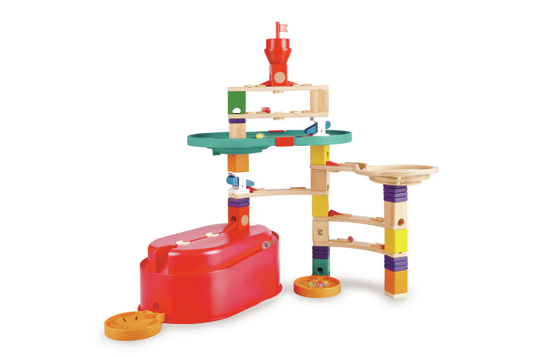 Hape Quadrilla Stack Track Bucket｜螺旋軌道遊戲收納組