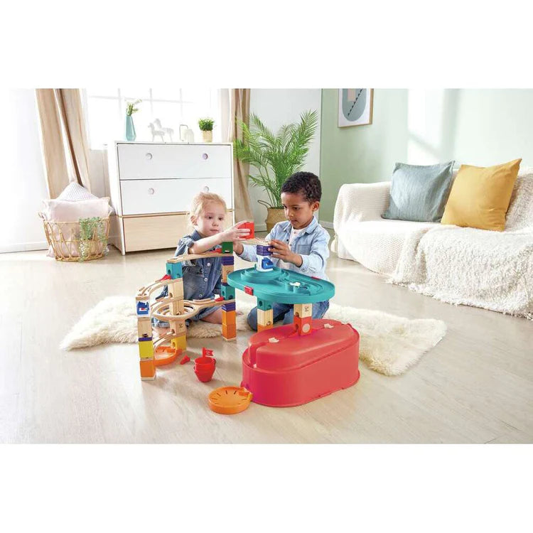 Hape Quadrilla Stack Track Bucket｜螺旋軌道遊戲收納組